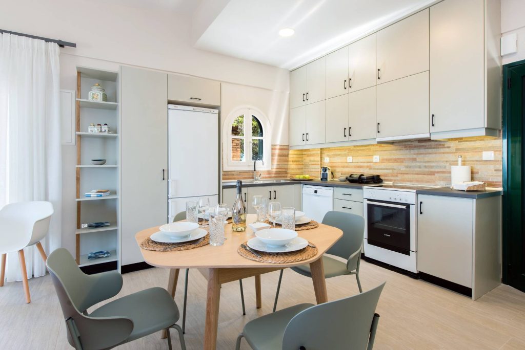 Lucky villas corfu kitchen upstairs 02